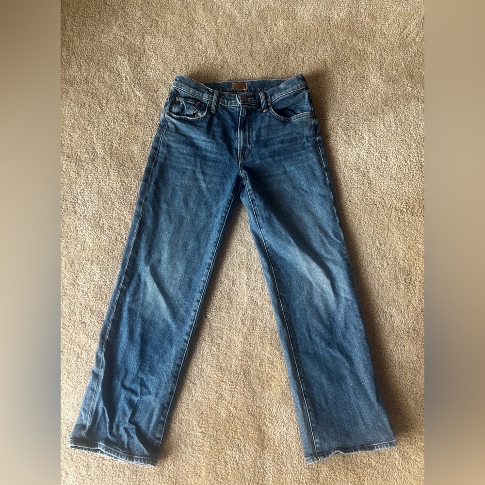 MOTHER Straight Leg Blue Jeans

The Mid Rise Rambler Zip Ankle